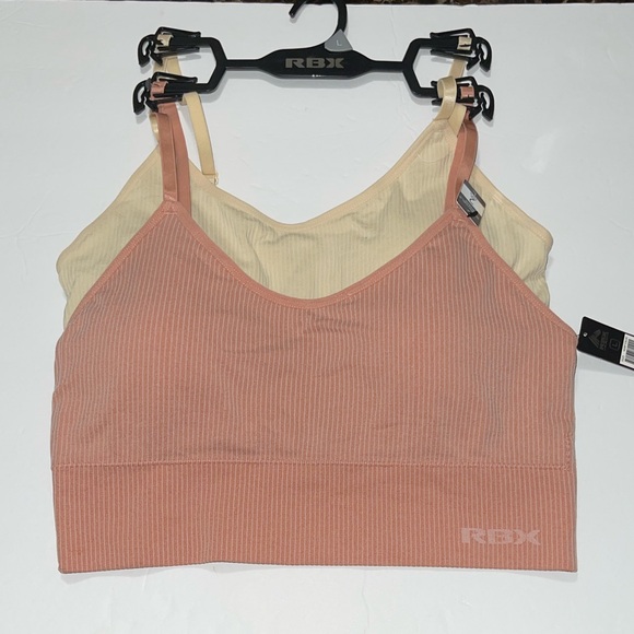 RBX Other - RBX 2 Pack Seamless Ribbed Sport Bra Wireless & Removable Pads Size Large. NWT